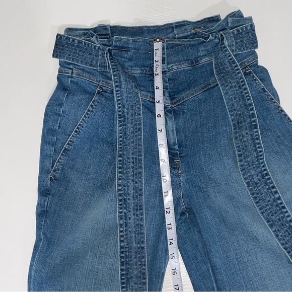 A.L.C. Davis High Waisted Paperbag Tie Pants in color Medium Indigo Sz 6 - Picture 7 of 8